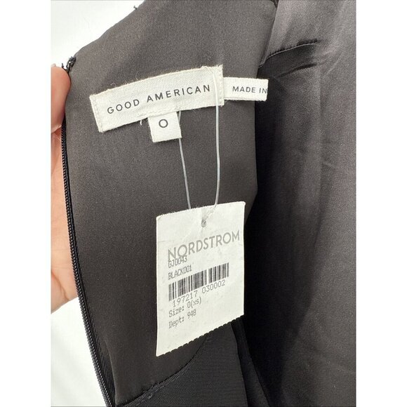 Good American Size 0 XS Black Luxe Suiting Tailored Column Jumpsuit - Picture 11 of 13